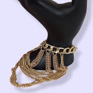 Gold Tone Draping Chain Bracelet